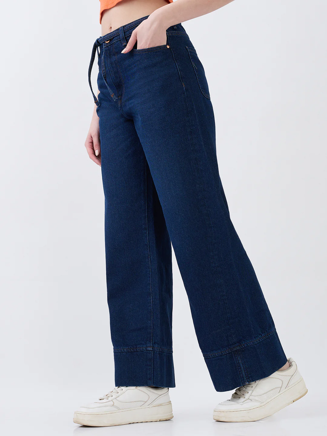 Women Bella-Wide Jeans Wide Leg Dark Blue High Rise - Image 3