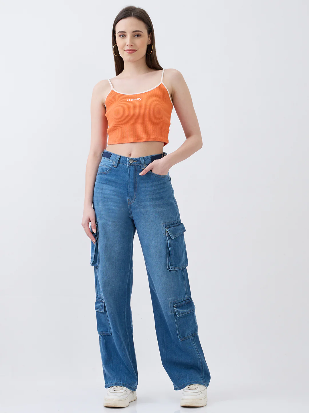 Women Bella Jeans Blue Straight Fit Mid High Rise - Image 5