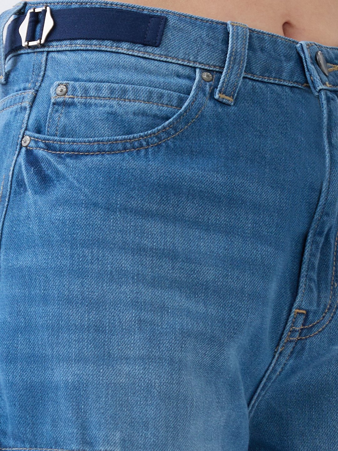 Women Bella Jeans Blue Straight Fit Mid High Rise - Image 6