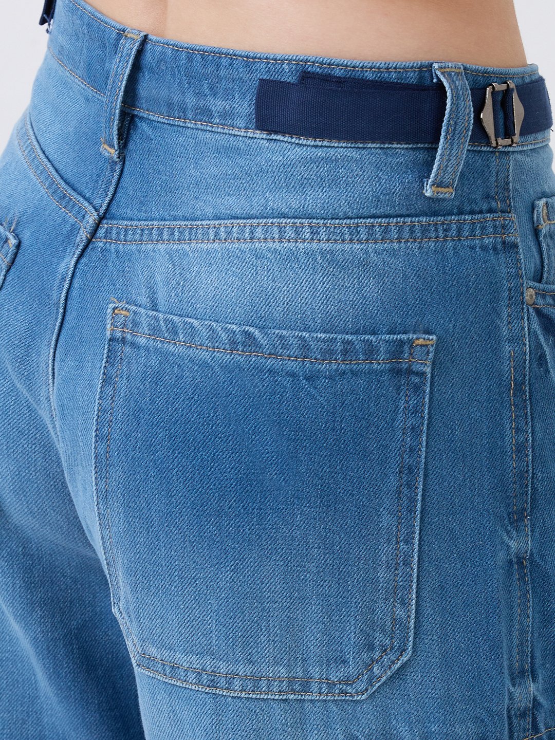 Women Bella Jeans Blue Straight Fit Mid High Rise - Image 8