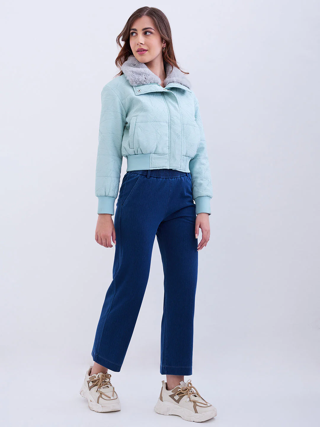 Women Jacket Green Regular Fit - Image 5
