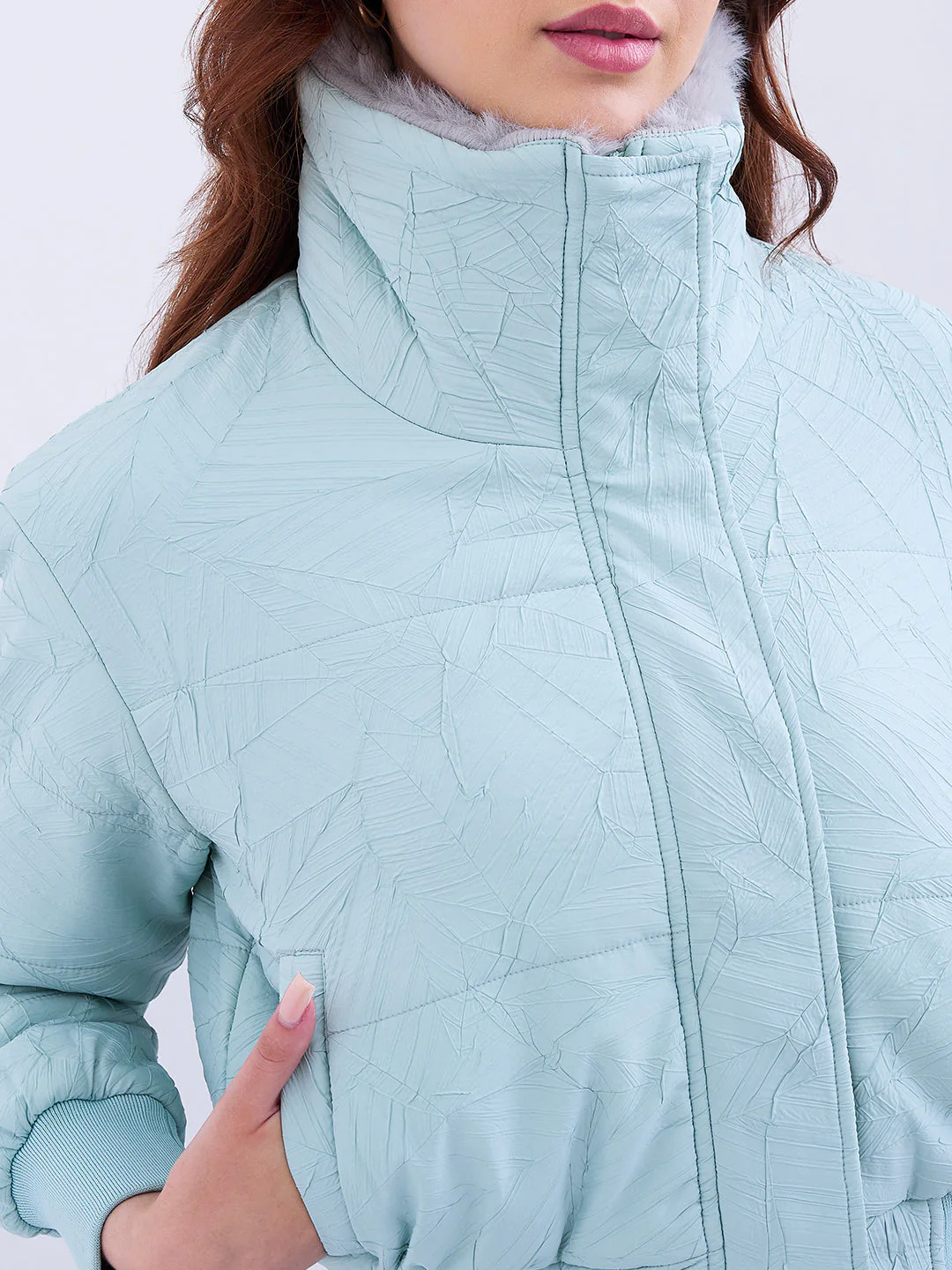 Women Jacket Green Regular Fit - Image 6