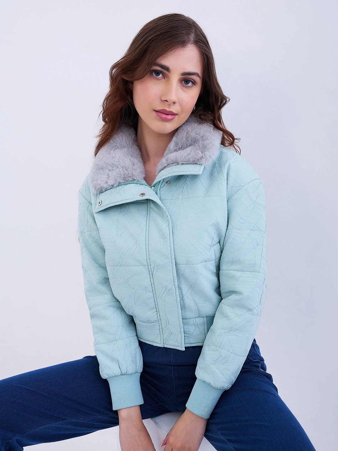 Women Jacket Green Regular Fit - Image 7