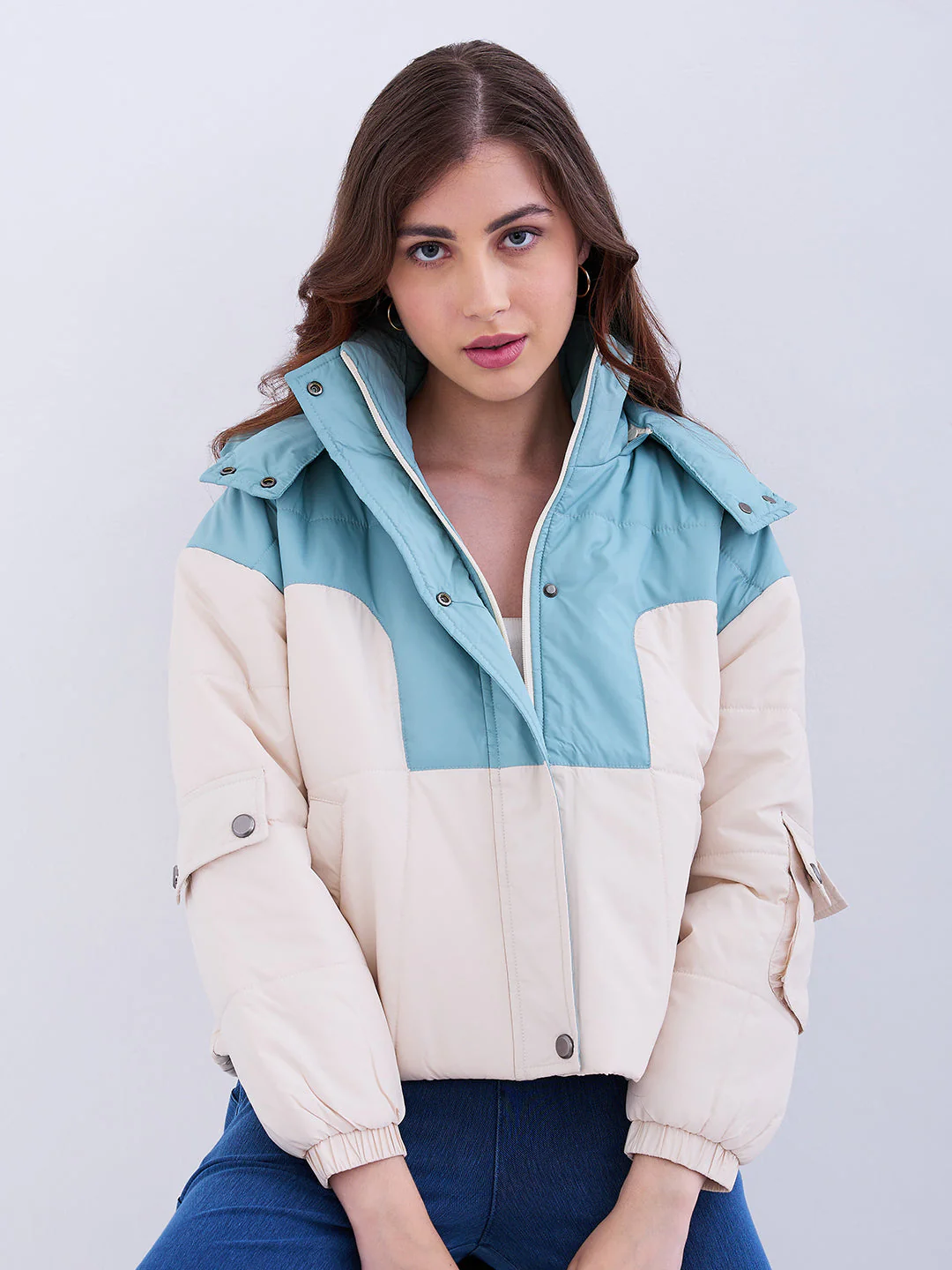 Women Mint Green Jacket - Image 9