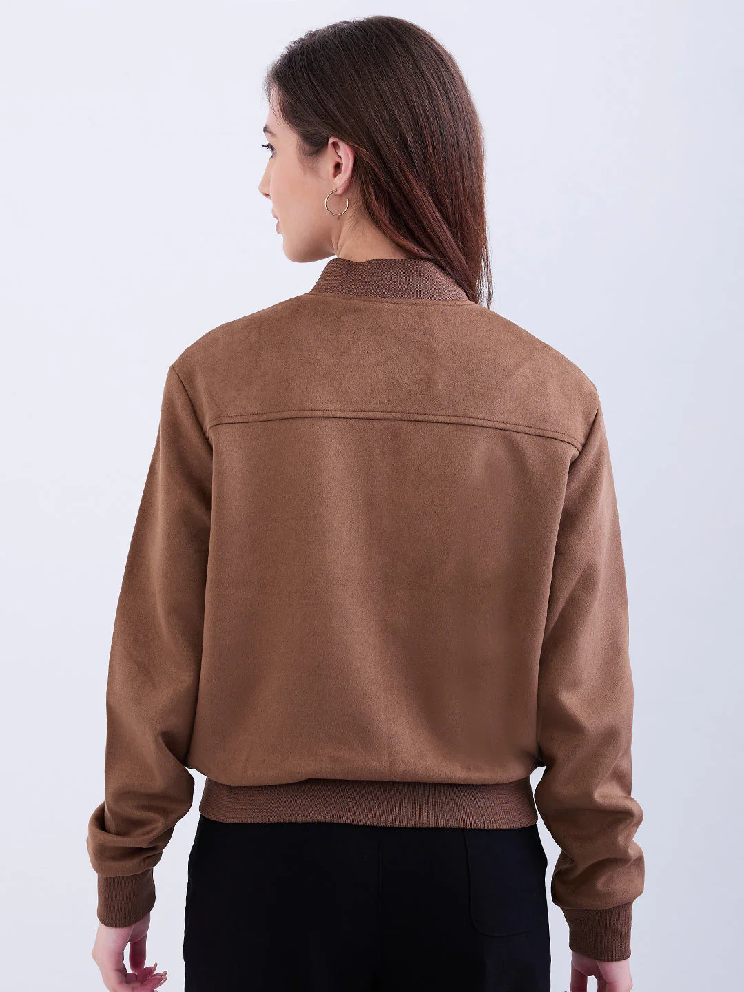 Women Jacket Brown Regular Fit - Image 4