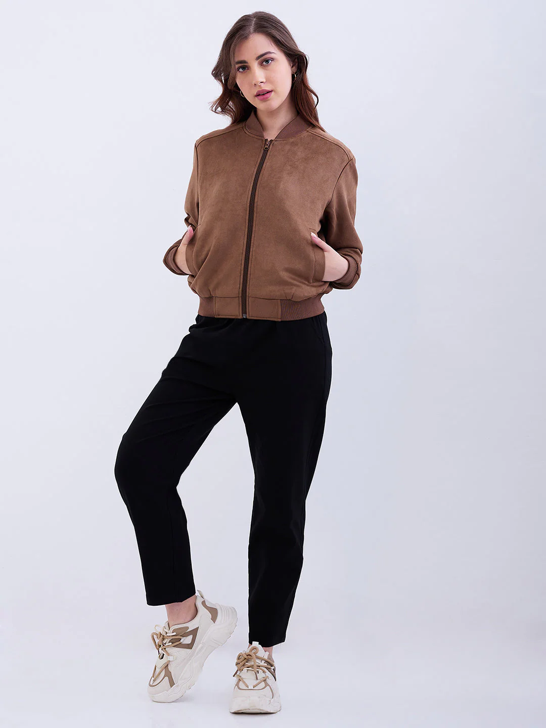 Women Jacket Brown Regular Fit - Image 5