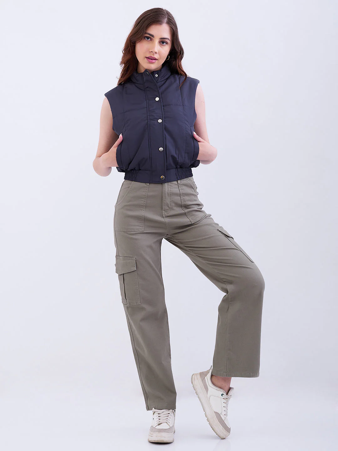 Women Jacket Grey Regular Fit - Image 5