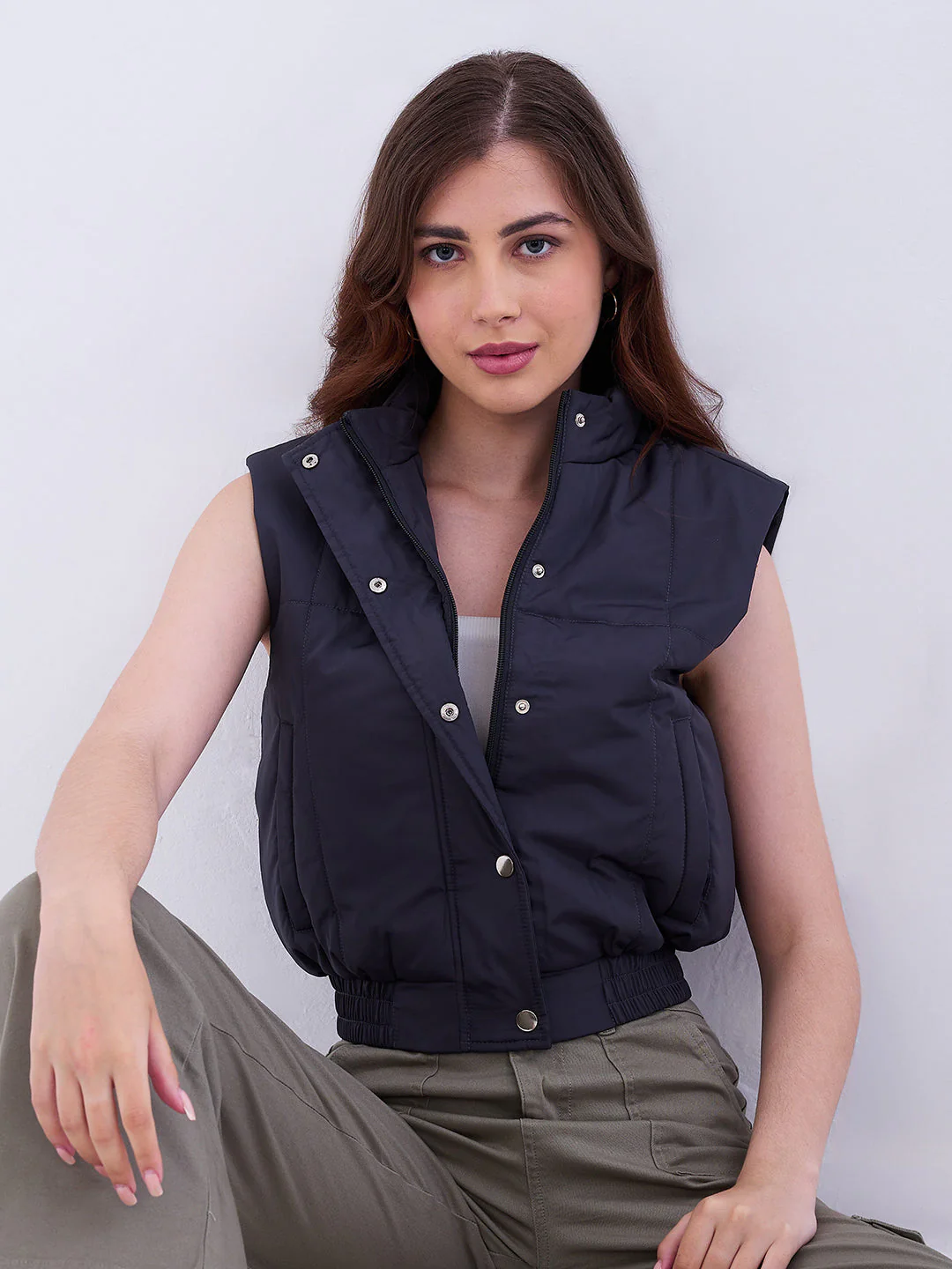 Women Jacket Grey Regular Fit - Image 7