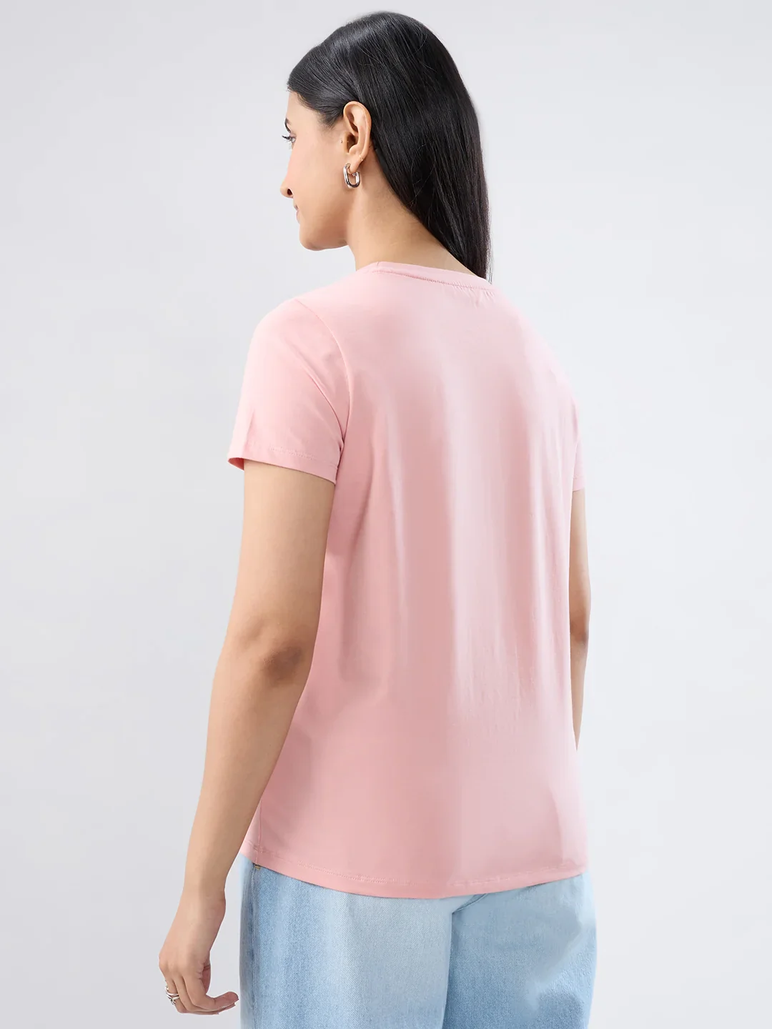 Women T-Shirt Graphic Pink Regular Fit - Image 6