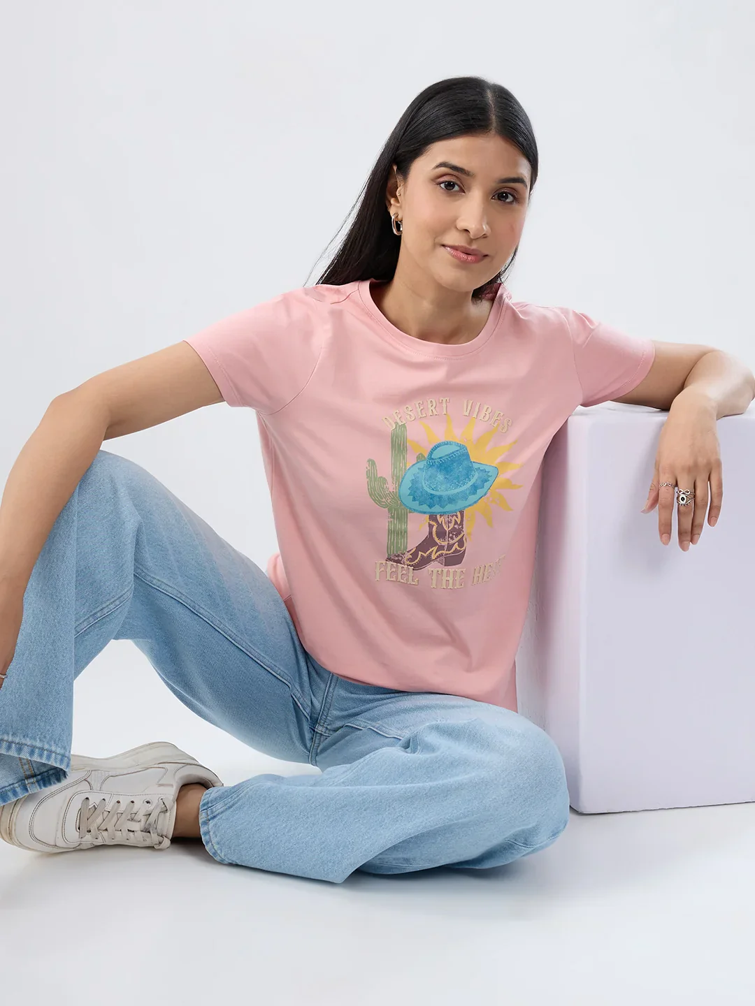 Women T-Shirt Graphic Pink Regular Fit - Image 7