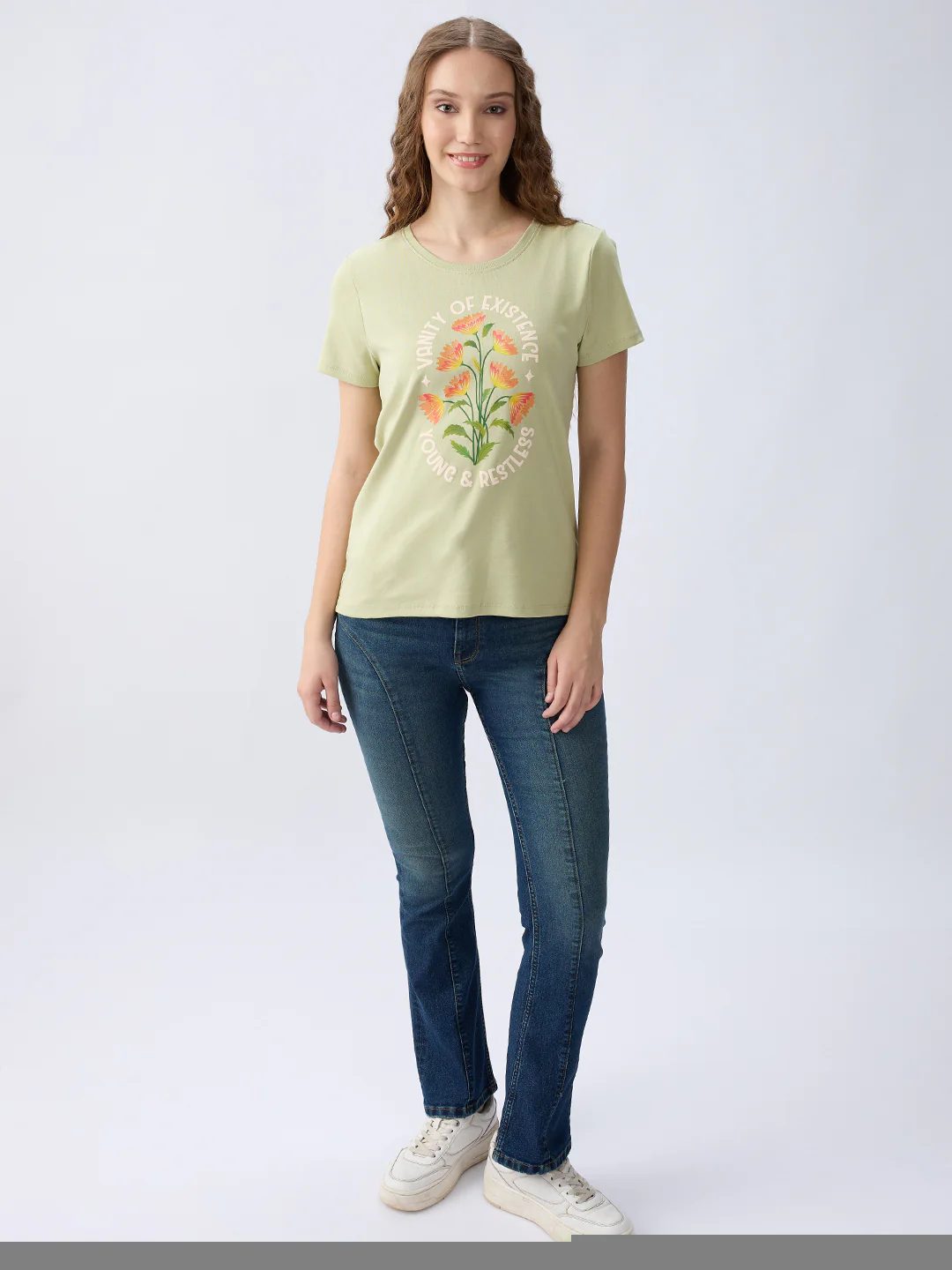 Women T-Shirt Green Regular Fit - Image 5