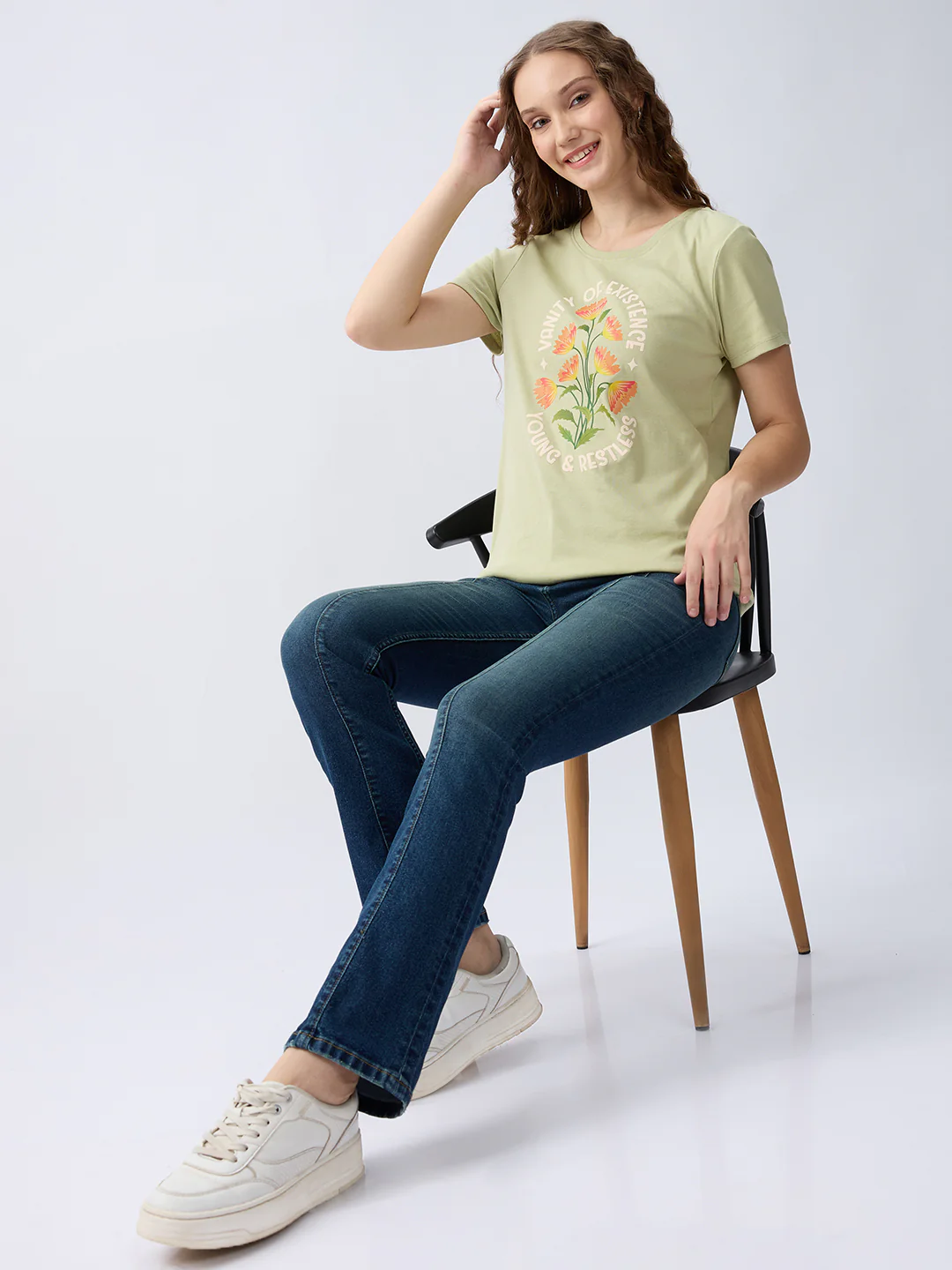 Women T-Shirt Green Regular Fit - Image 7