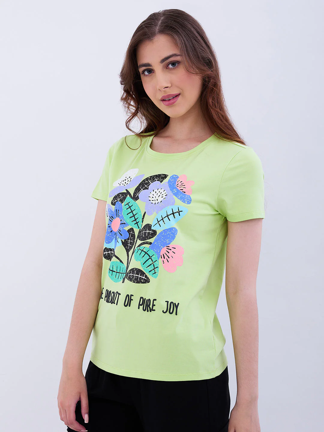 Women T-Shirt Green Regular Fit - Image 3