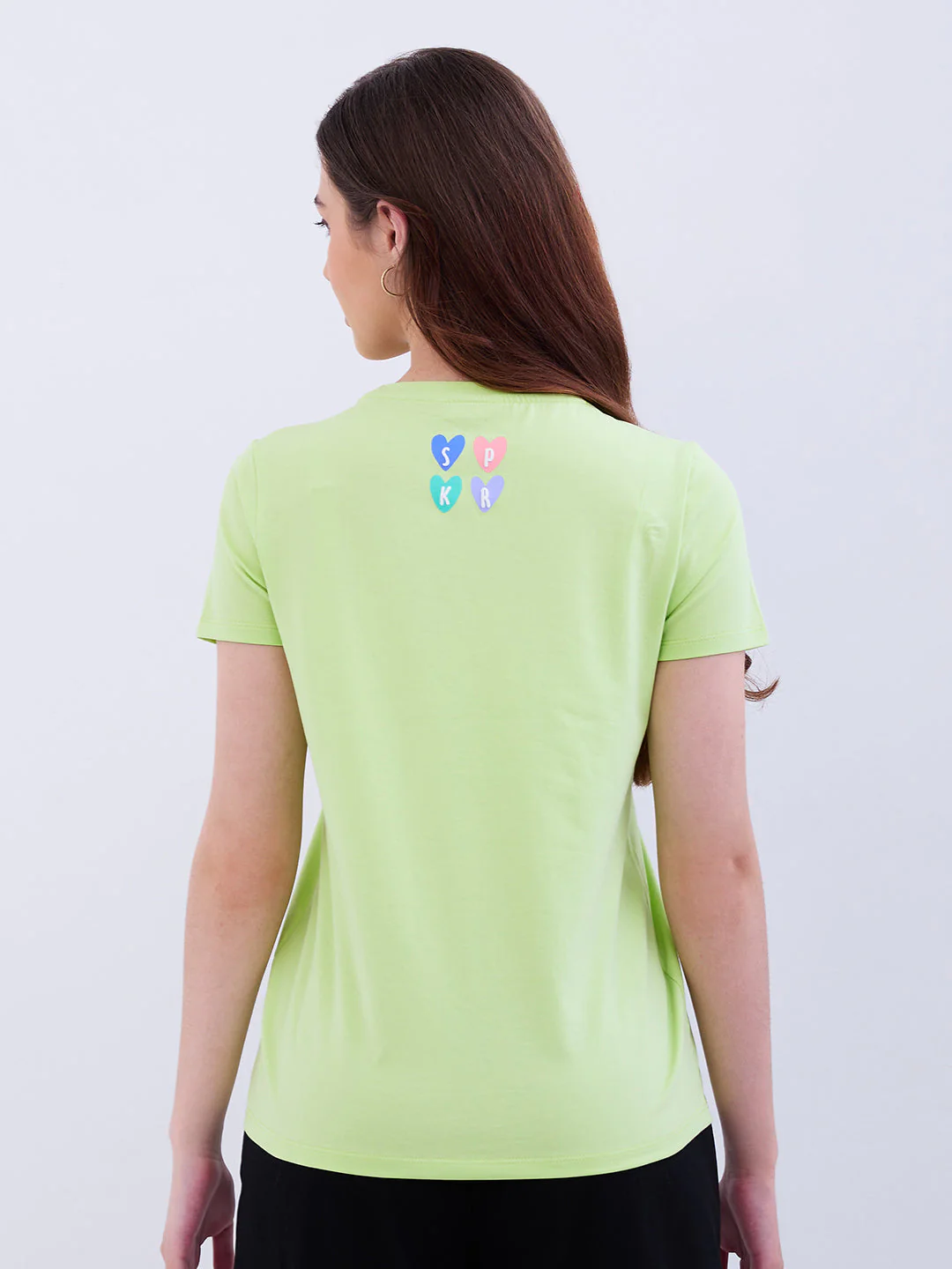 Women T-Shirt Green Regular Fit - Image 4
