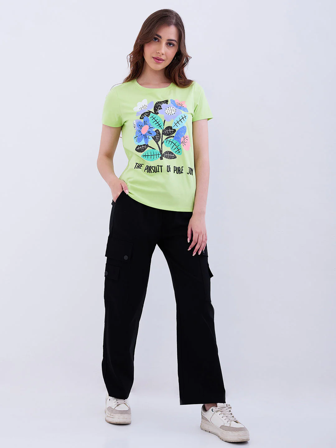 Women T-Shirt Green Regular Fit - Image 5