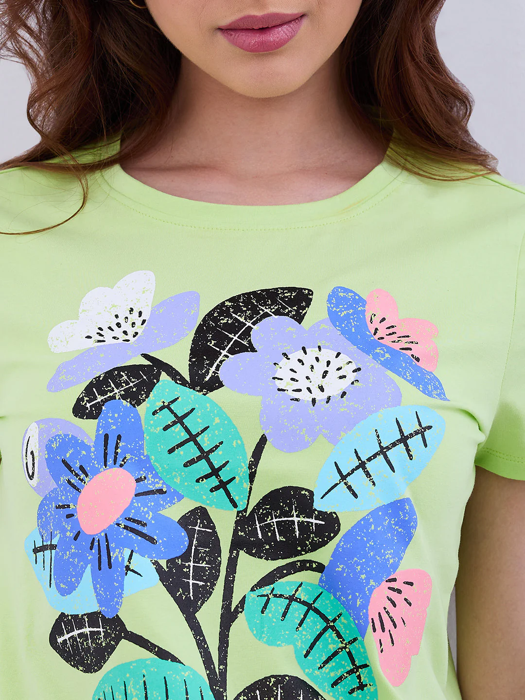 Women T-Shirt Green Regular Fit - Image 6