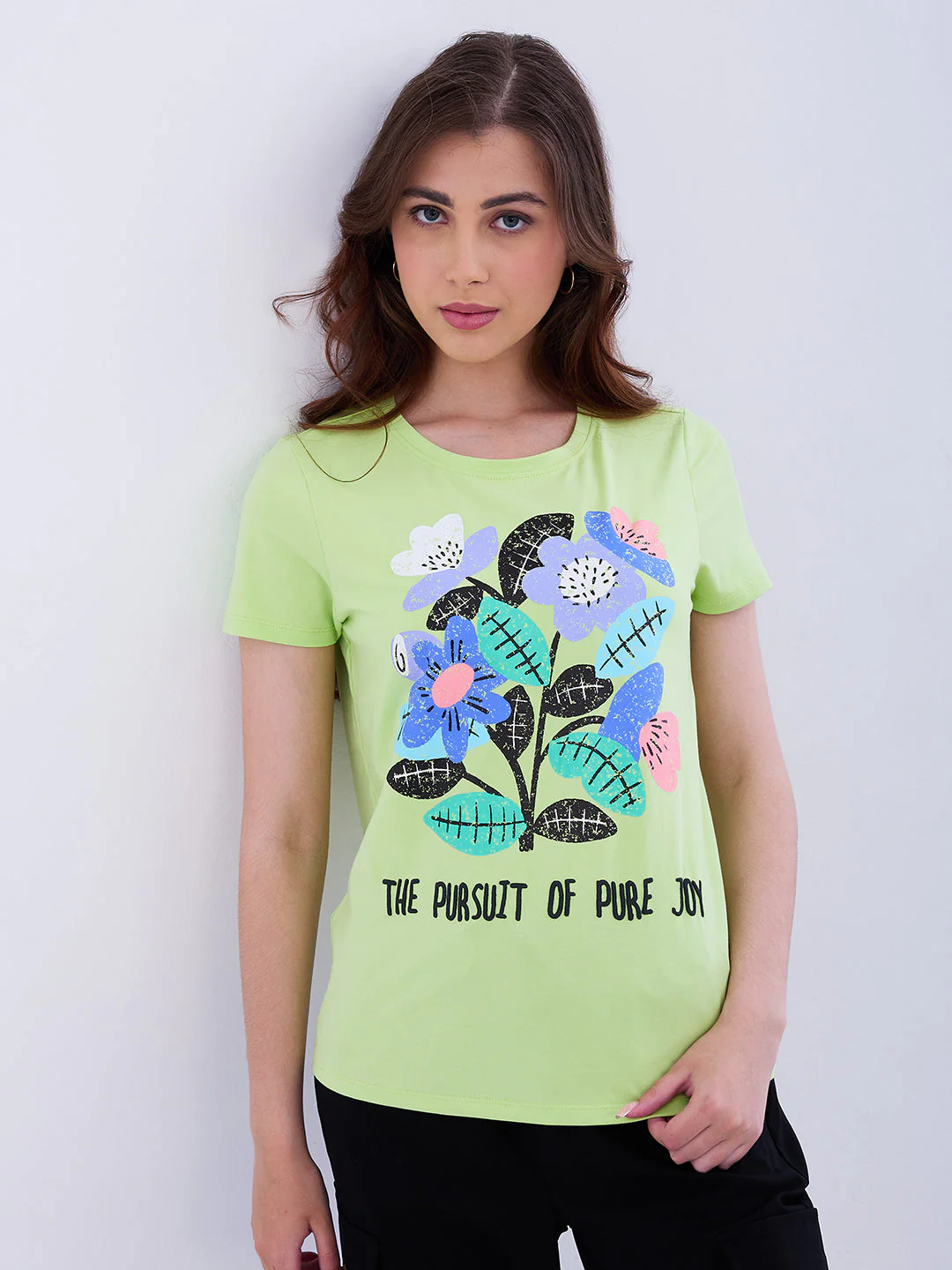 Women T-Shirt Green Regular Fit - Image 7