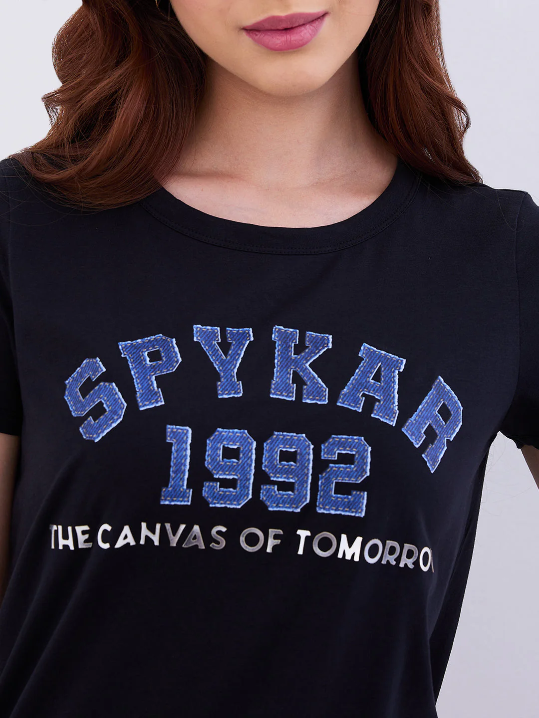 Women T-Shirt Black Regular Fit - Image 6
