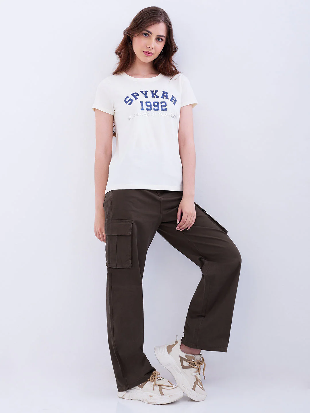 Women T-Shirt Off White Regular Fit - Image 5