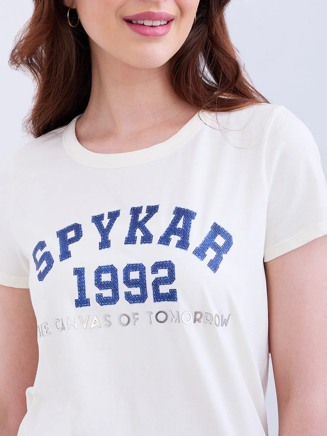 Women T-Shirt Off White Regular Fit - Image 6