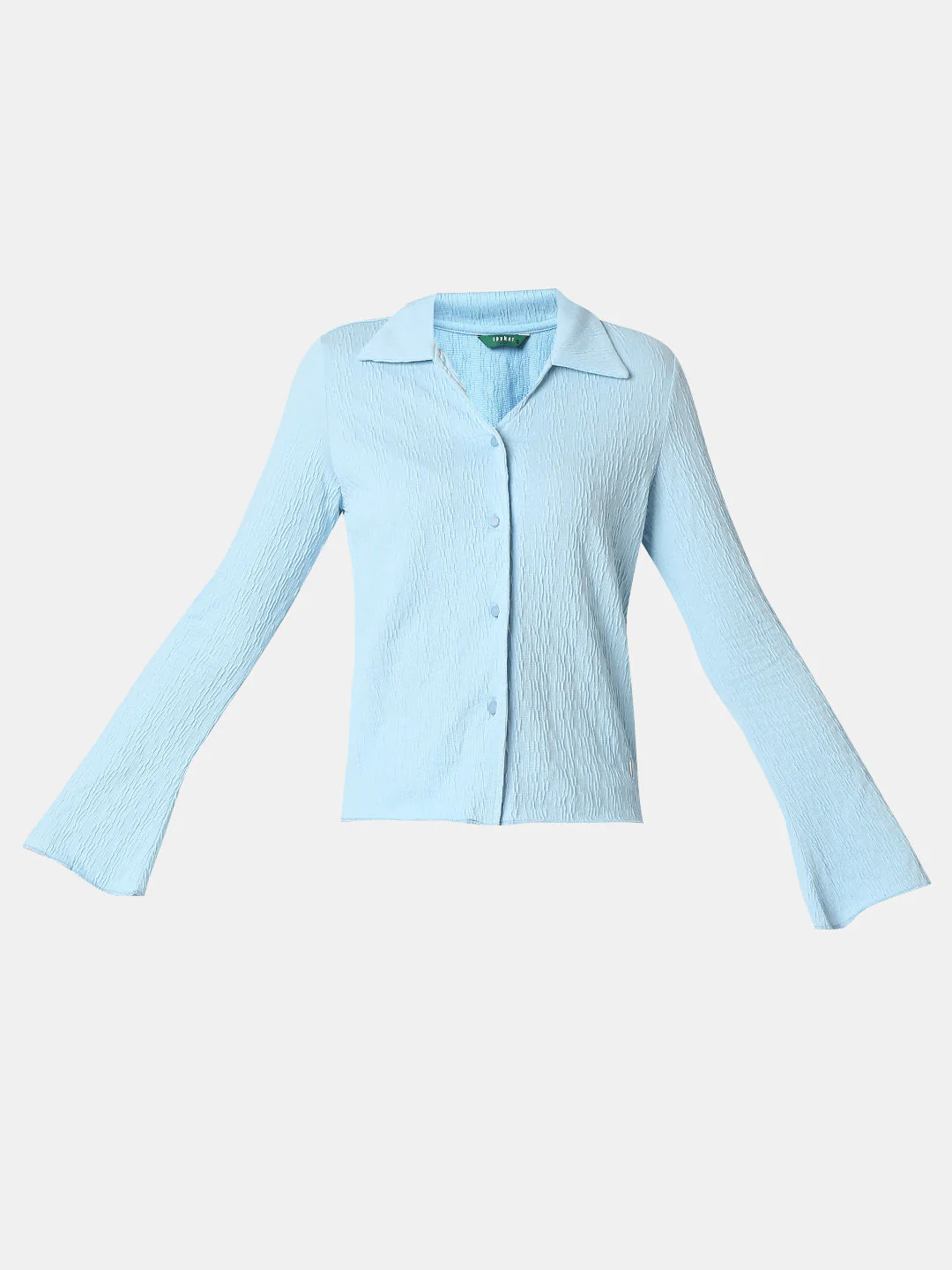Women Shirt Blue Slim Fit - Image 7