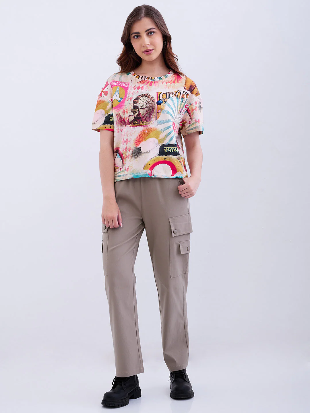 Women T-Shirt Red Oversize Fit - Image 5