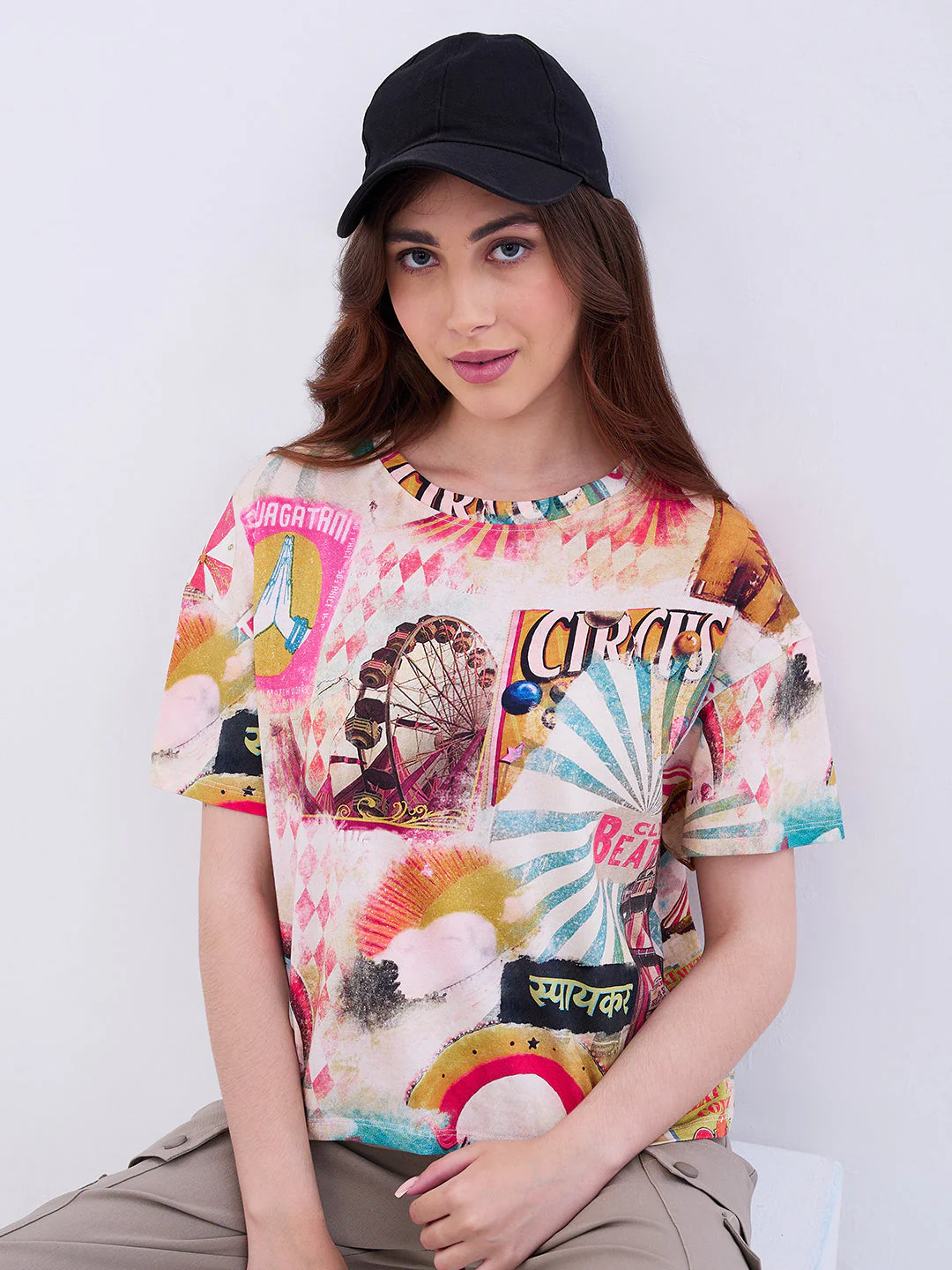 Women T-Shirt Red Oversize Fit - Image 7