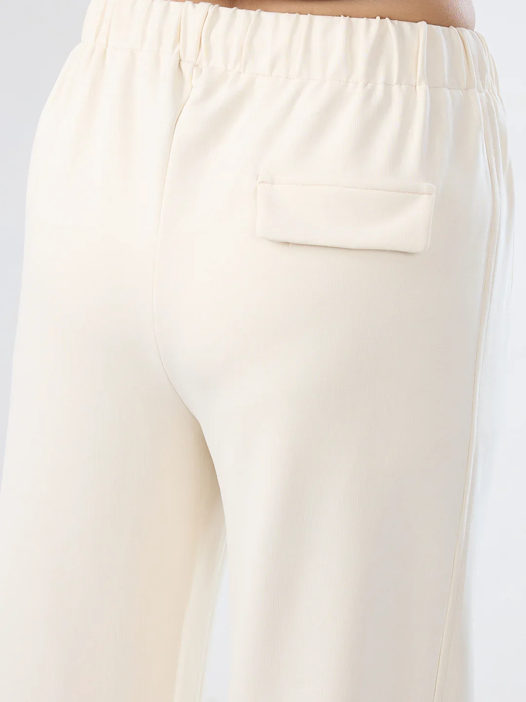 Women Trackpant White Wide Leg Mid Rise - Image 7