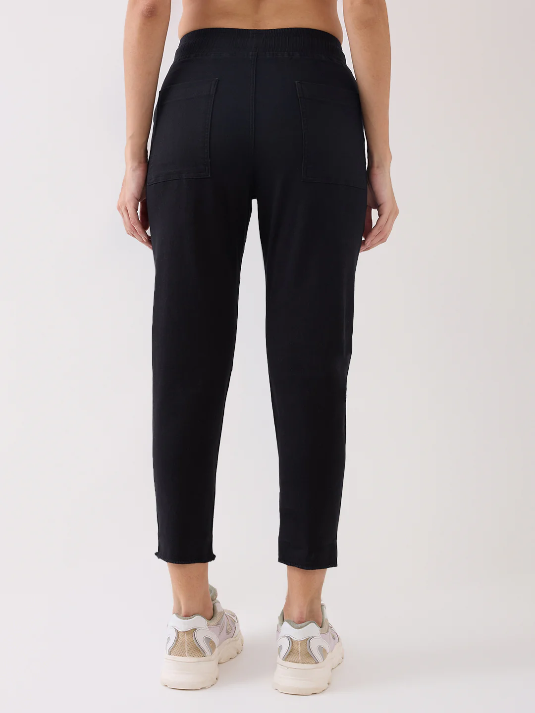 Women Trackpant Slim Fit Black Mid Rise - Image 4
