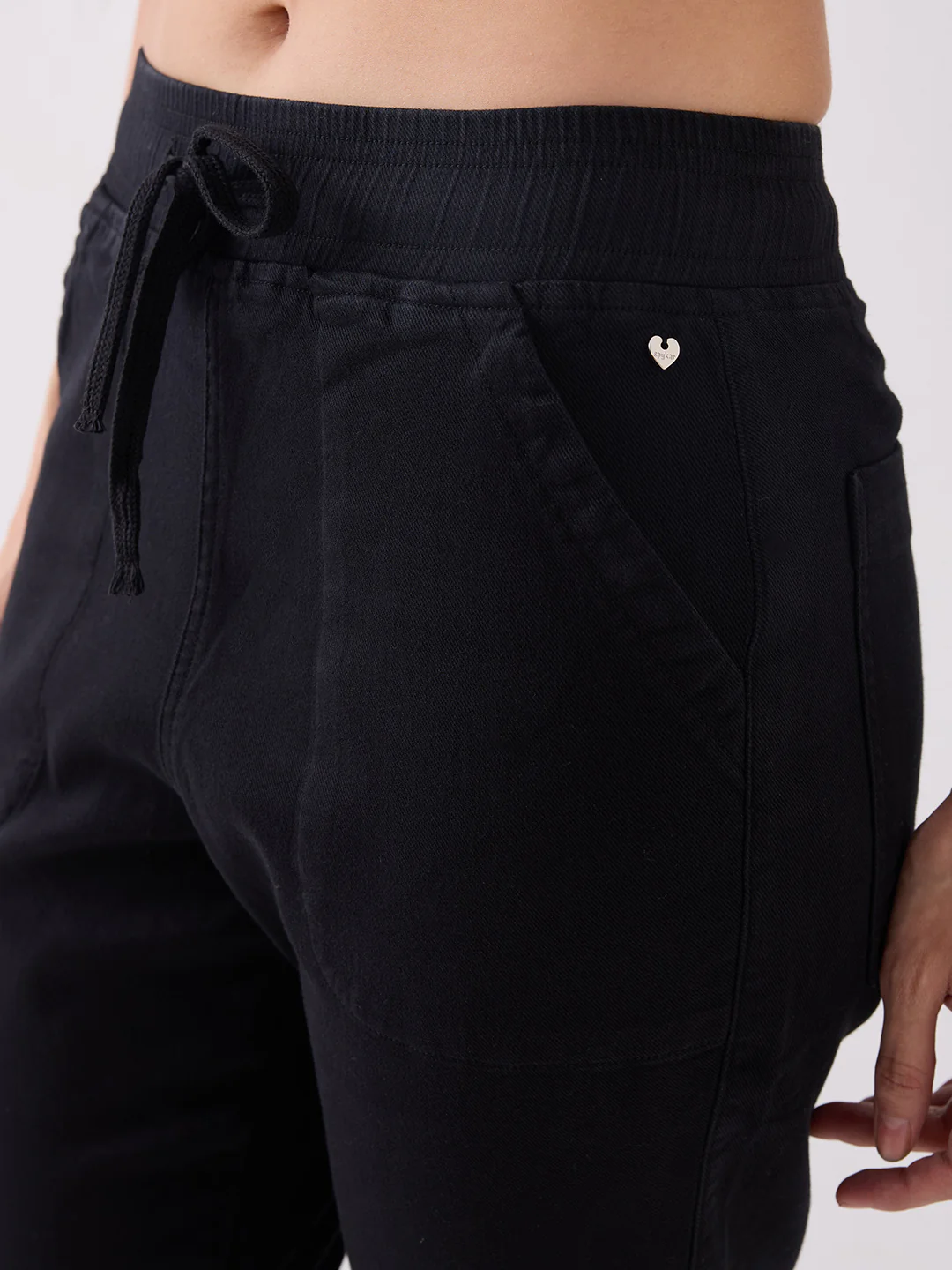 Women Trackpant Slim Fit Black Mid Rise - Image 6