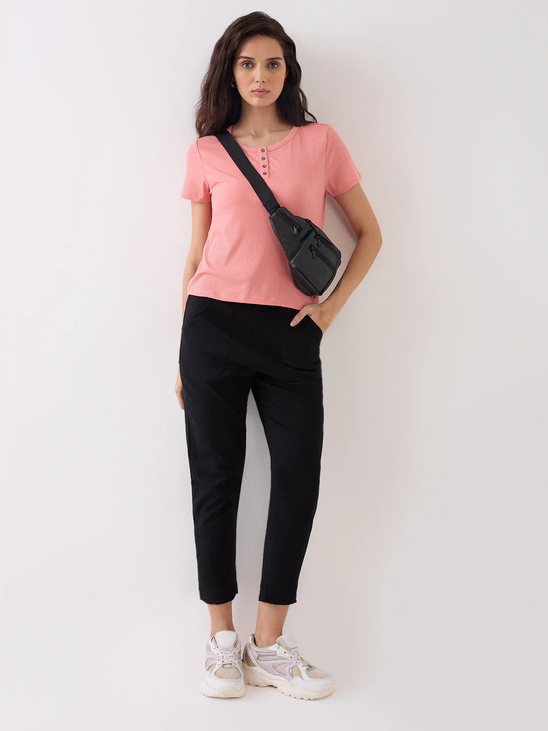 Women Trackpant Slim Fit Black Mid Rise - Image 7