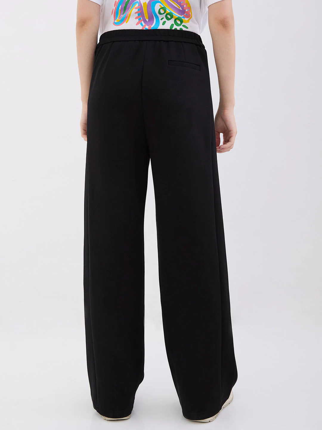 Women Trackpant Wide Leg Black High Rise - Image 4