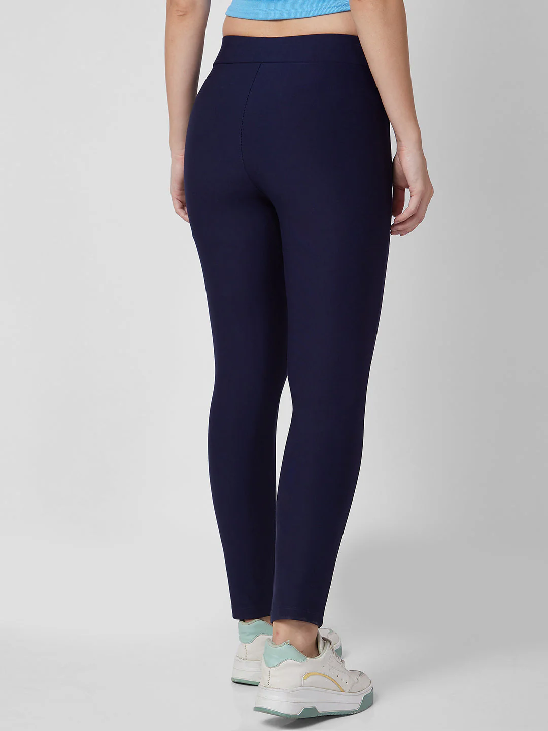 Women Trackpant Skinny Fit Blue High Rise - Image 3