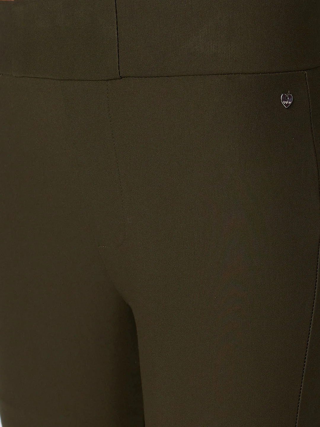 Women Trackpant Skinny Fit Green High Rise - Image 5