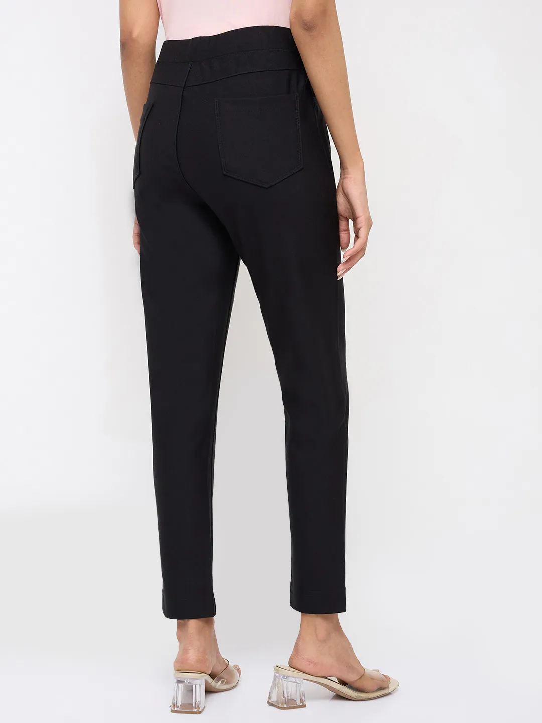 Women Trackpant Slim Fit Black High Rise - Image 5