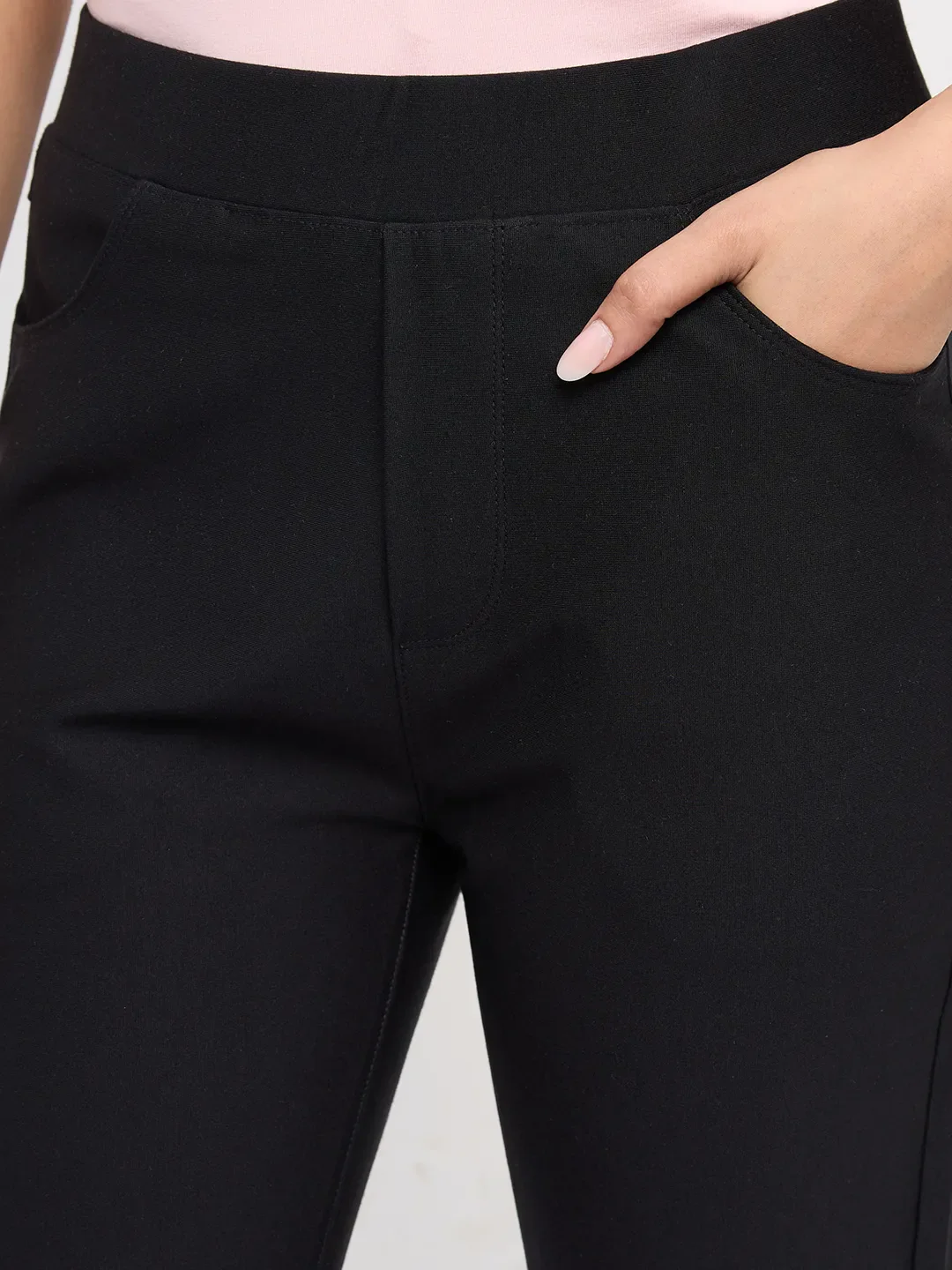 Women Trackpant Slim Fit Black High Rise - Image 6