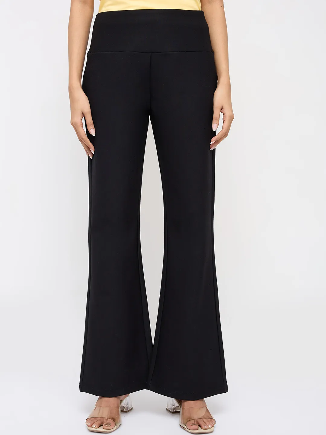 Women Trackpant Boot Cut Fit Black High Rise - Image 2