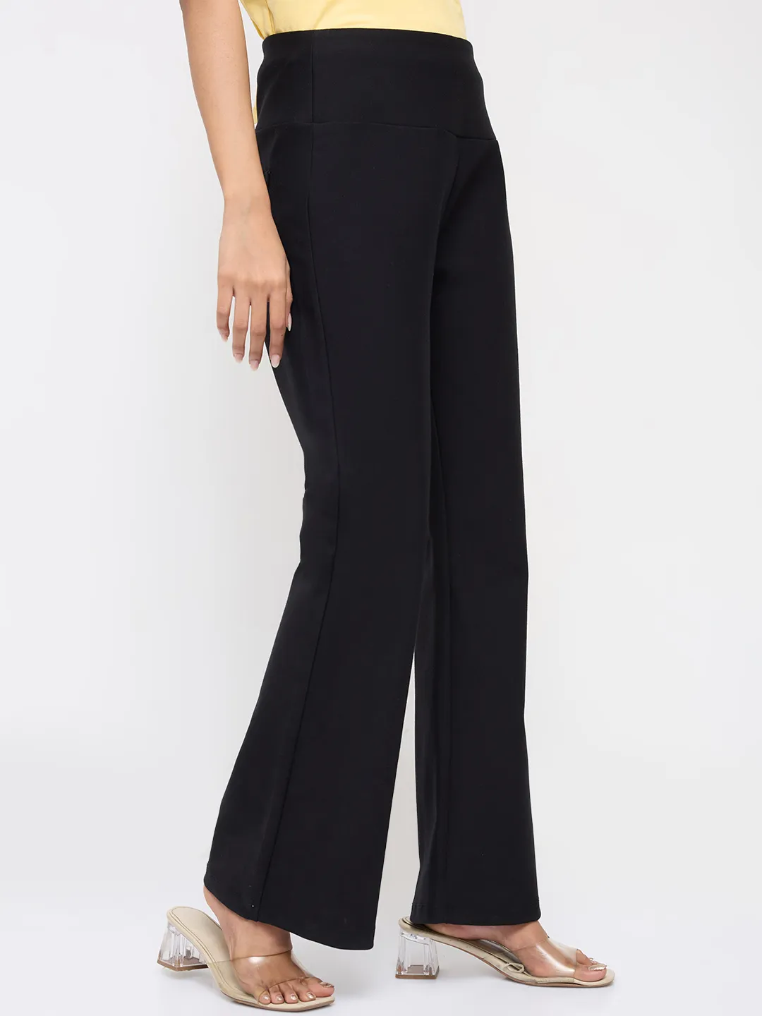 Women Trackpant Boot Cut Fit Black High Rise - Image 3