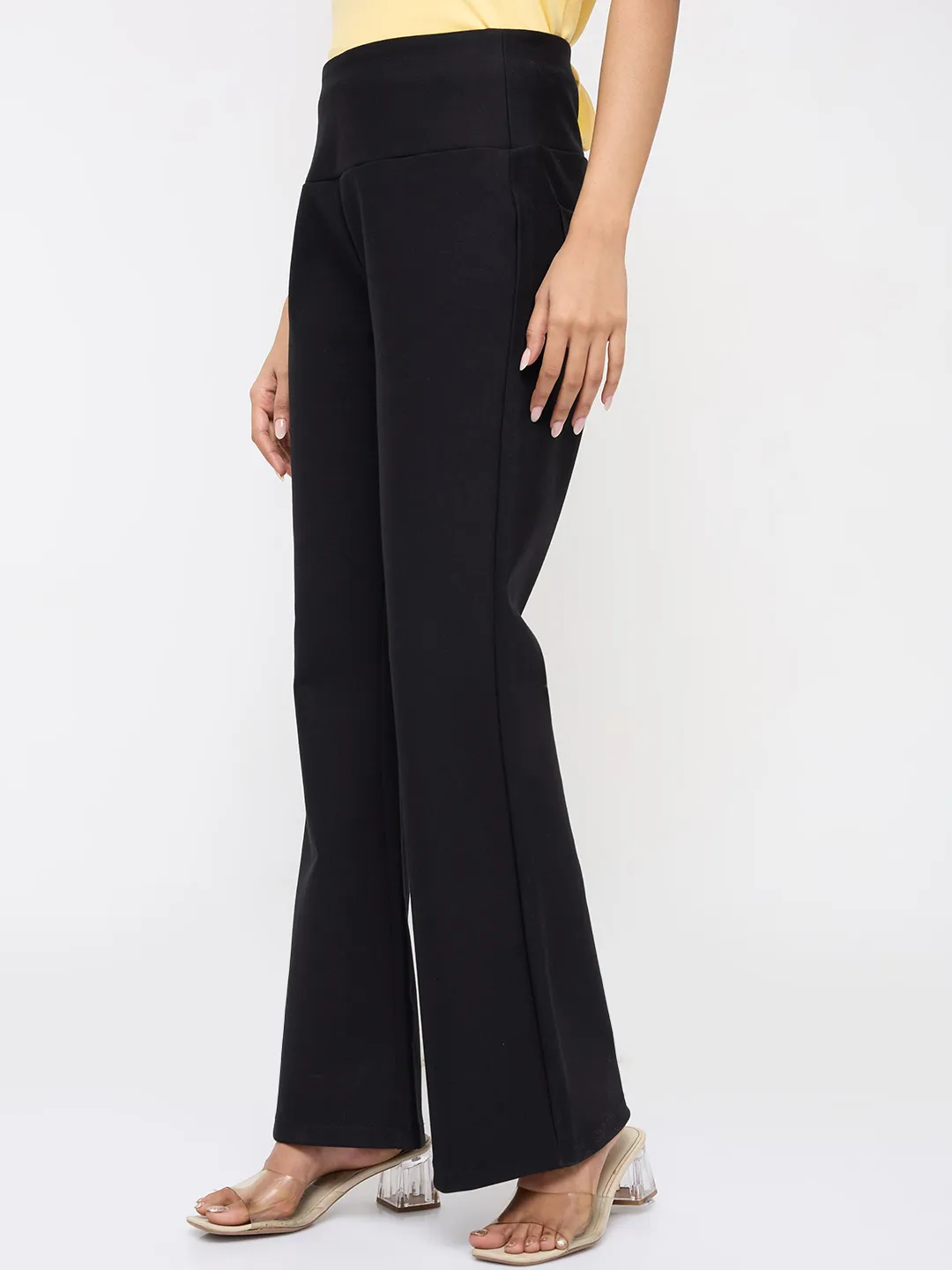 Women Trackpant Boot Cut Fit Black High Rise - Image 4
