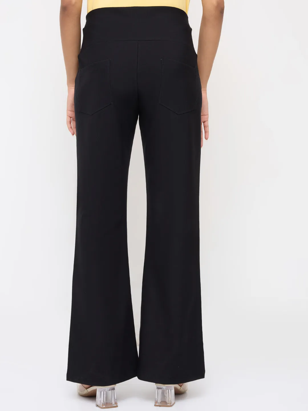 Women Trackpant Boot Cut Fit Black High Rise - Image 5