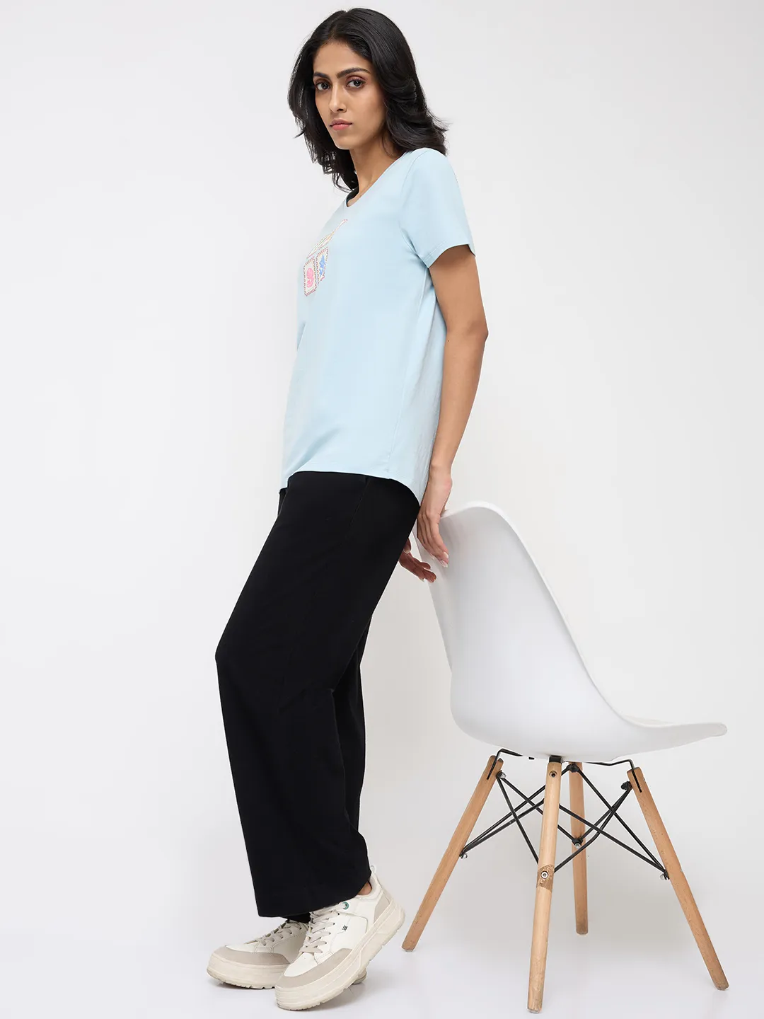 Women Trackpant Straight Fit Black High Rise - Image 7