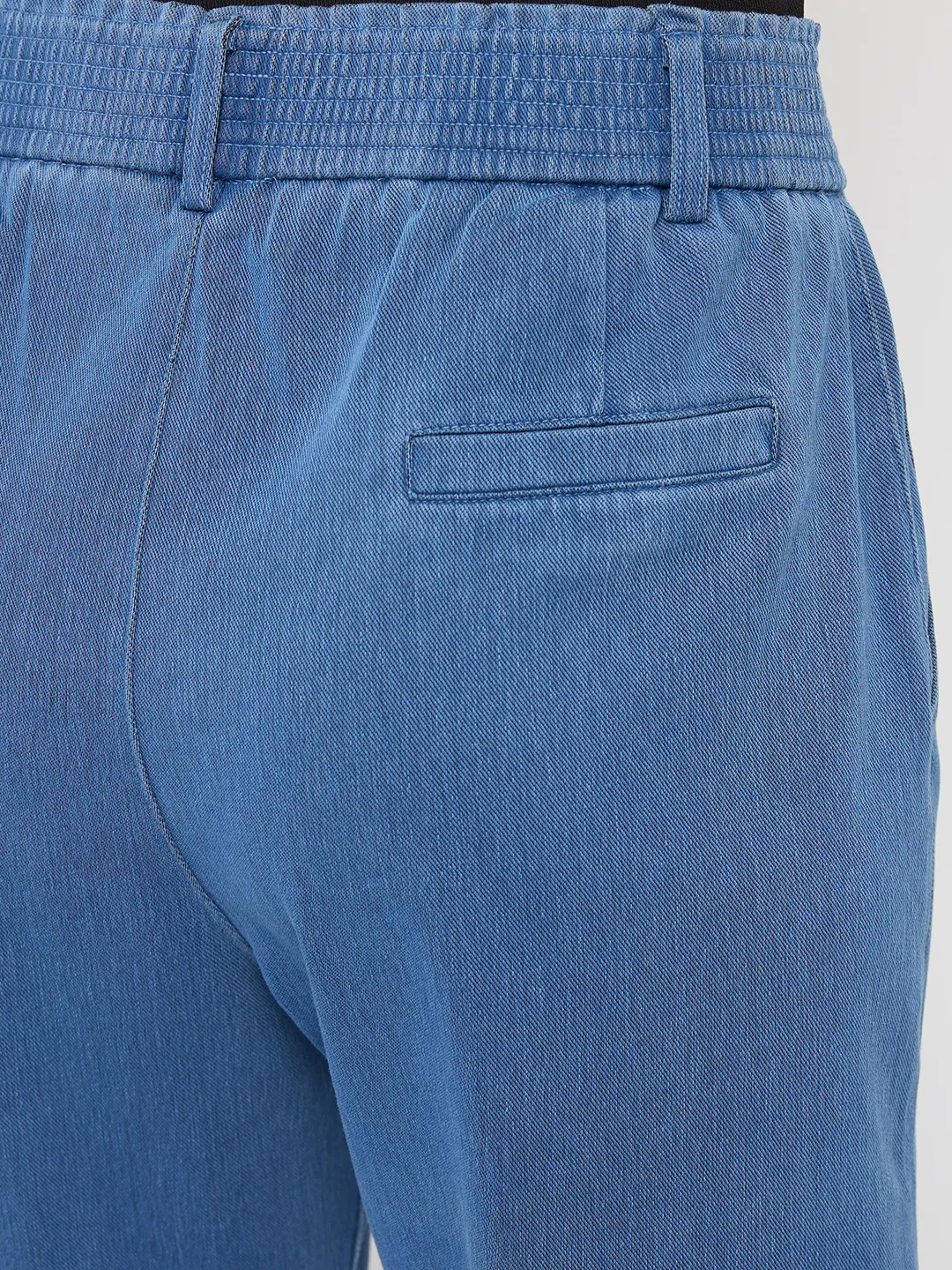 Women Trackpant Straight Fit Mid Blue High Rise - Image 8