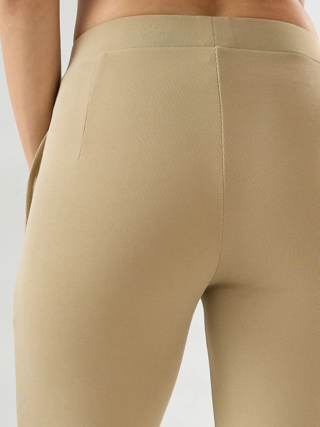 Women Trackpant Boot Cut Fit Beige Mid Rise - Image 8