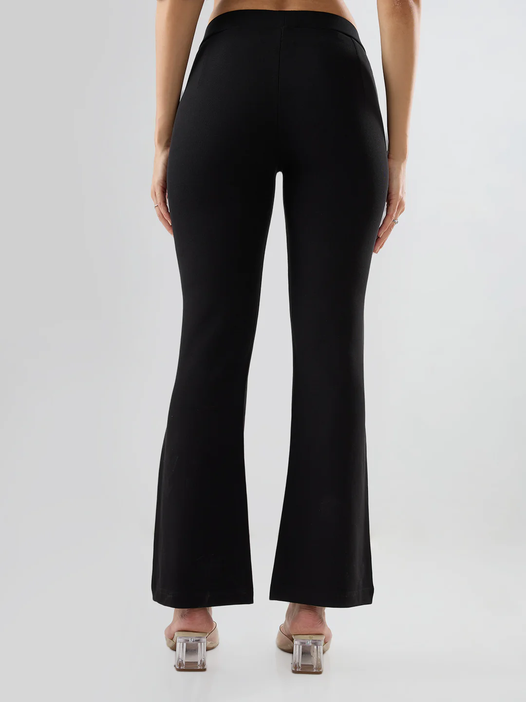 Women Trackpant Boot Cut Fit Black Mid Rise - Image 5