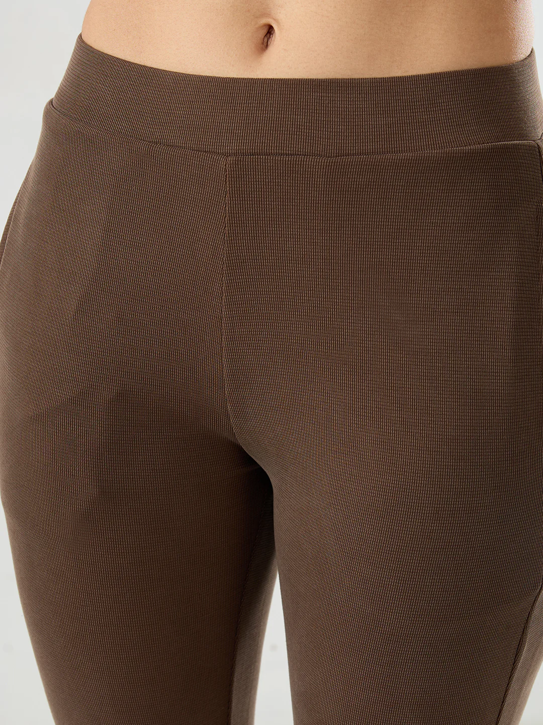 Women Trackpant Boot Cut Fit Brown Mid Rise - Image 6