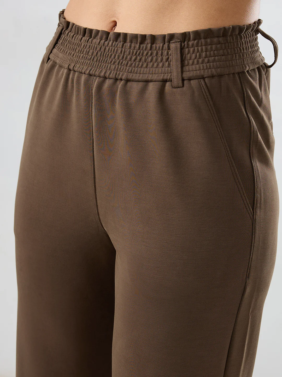 Women Trackpant Straight Fit Brown Mid Rise - Image 6