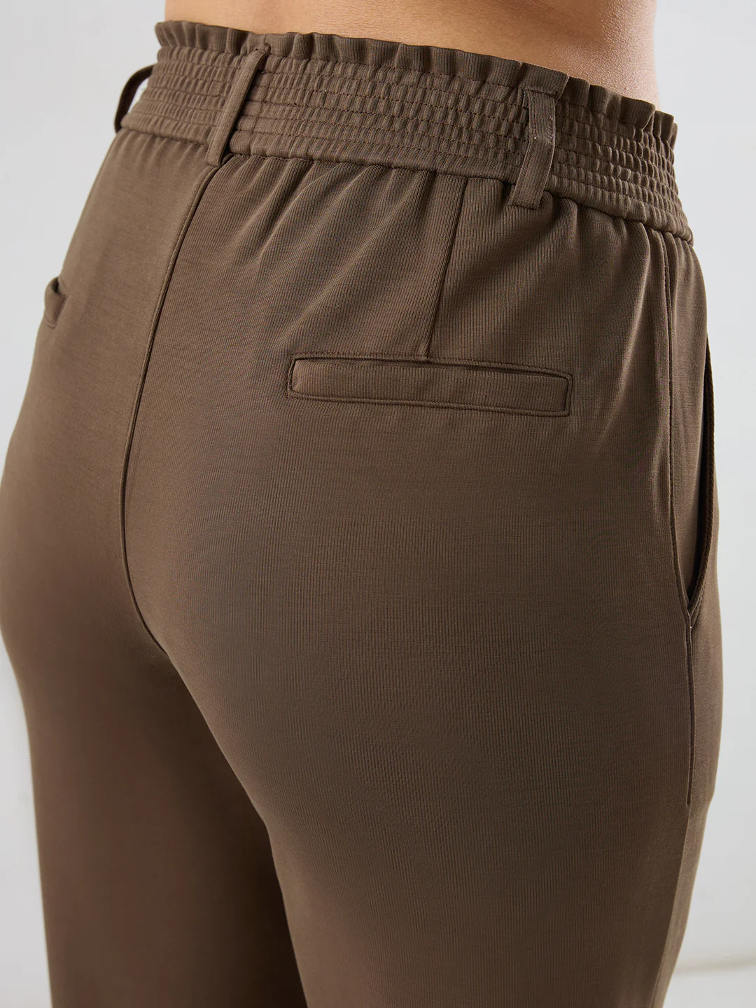 Women Trackpant Straight Fit Brown Mid Rise - Image 8