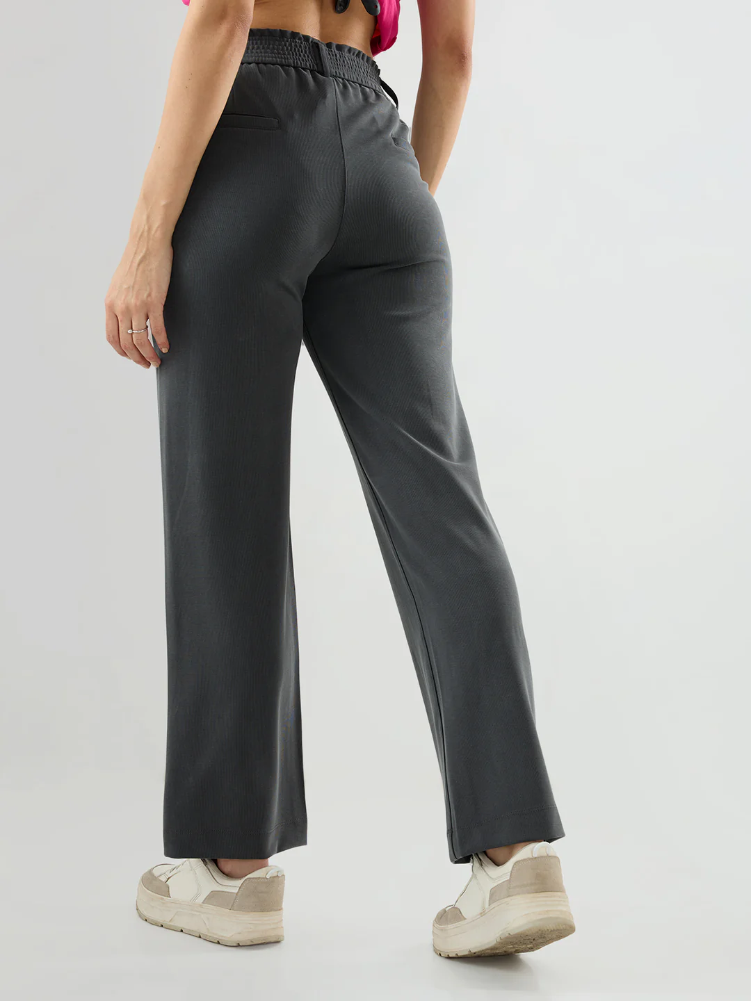 Women Trackpant Straight Fit Grey Mid Rise - Image 5