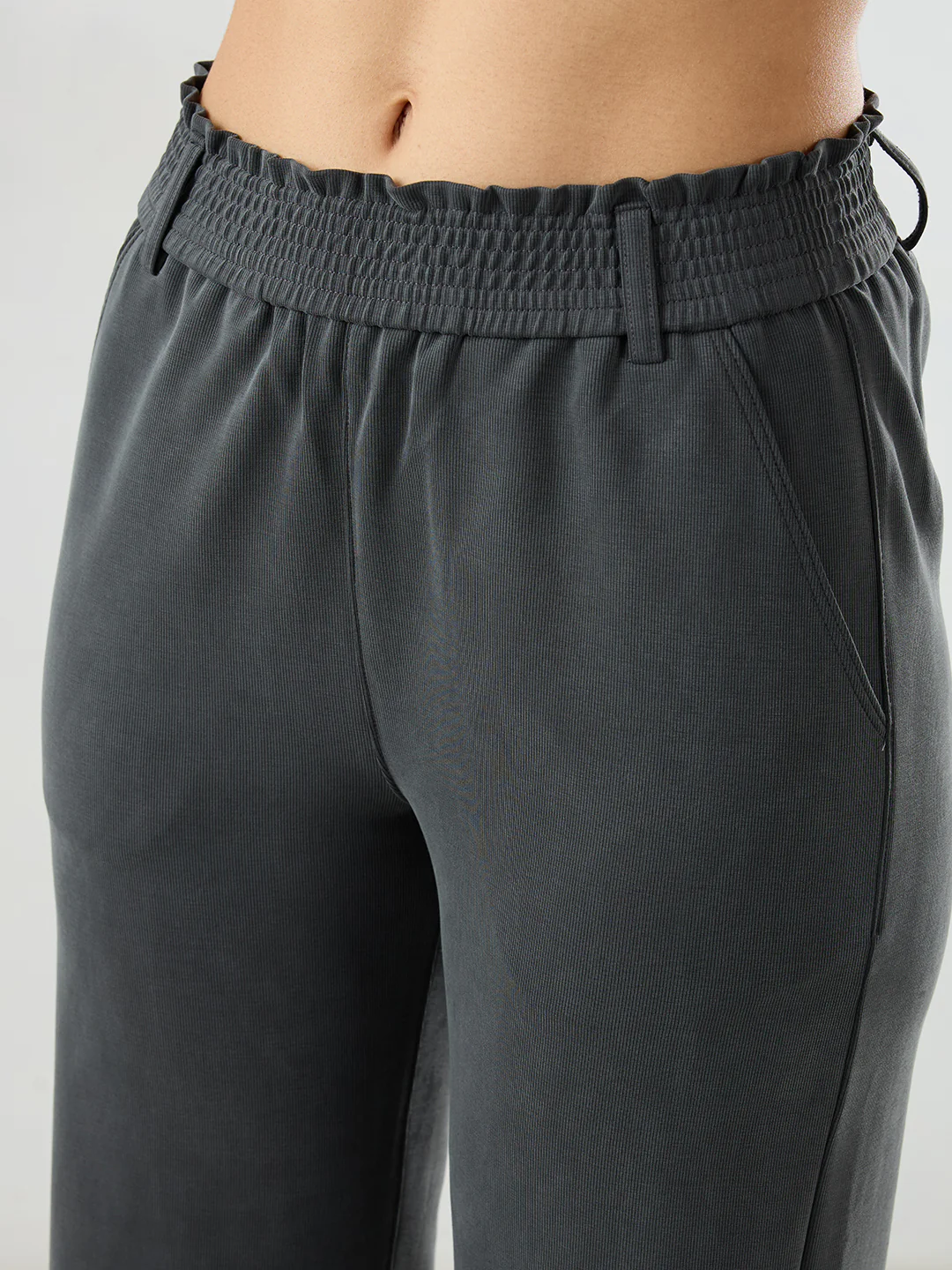 Women Trackpant Straight Fit Grey Mid Rise - Image 6