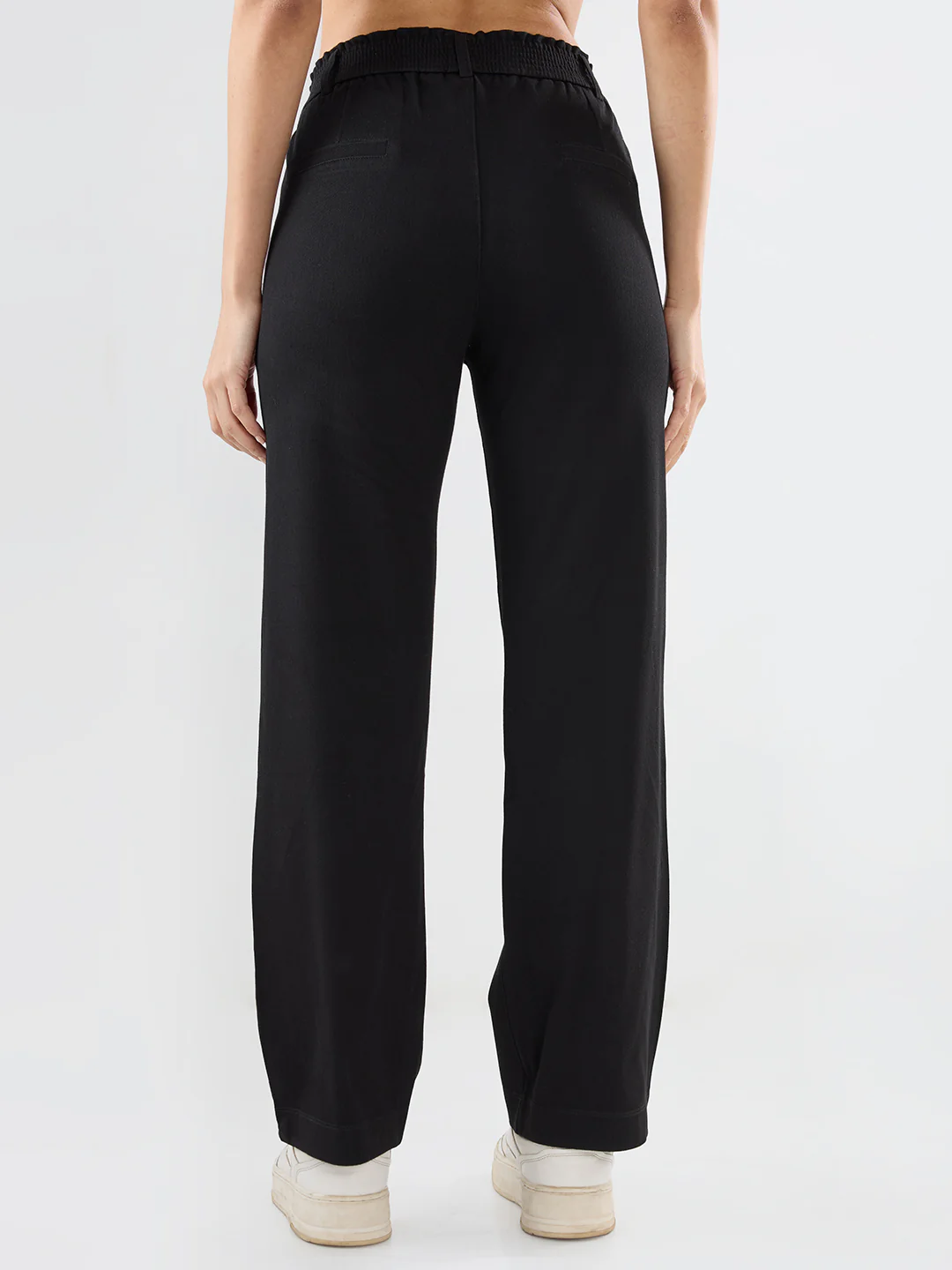 Women Trackpant Straight Fit Black Mid Rise - Image 5